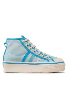Adidas Trampki Nizza Platform Mid GX4604 Niebieski. Niebieskie trampki ADIDAS, bez wzorów, z materiału, bez zapięcia. Za 229,99 zł.