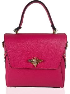 ORE10 Skórzana torebka "Liman" w kolorze różowym - 22 x 22 x 12 cm rozmiar: onesize. Różowe torebki klasyczne ORE10, z aplikacjami, z materiału, przez ramię, bez dodatków. Za 260,99 zł.