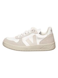 Veja Sneakersy "V 10" w kolorze biało-beżowym rozmiar: 38. Białe trampki Veja, bez wzorów, z materiału, bez zapięcia. Za 408,49 zł.