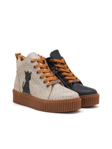 Goby Sneakersy w kolorze granatowo-kremowym rozmiar: 37. Brązowe trampki Goby, bez wzorów, za kostkę, bez zapięcia. Za 250,35 zł.
