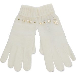 Rękawiczki Damskie LIU JO - Guanti Maglia Perle N68308 M0300 Bianco Iana 00086. Białe rękawiczki marki Liu Jo, z materiału. Za 199,00 zł.