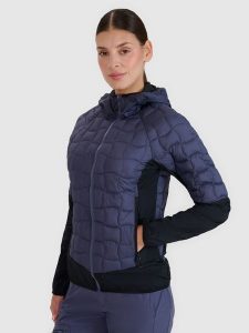 4F Kurtka puchowa trekkingowa z wypełnieniem Primaloft Black Insulation damska - szara XS. Szare kurtki 4f, l, bez wzorów, z dzianiny, bez kaptura. W wyprzedaży za 349,99 zł.