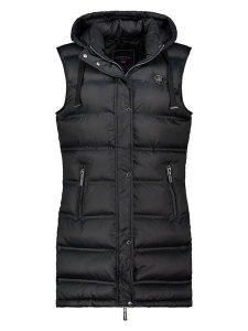 Geographical Norway Kamizelka pikowana "Velodie" w kolorze czarnym rozmiar: S. Czarne kamizelki Geographical Norway, s, bez wzorów, bez kołnierzyka, bez ramiączek, bez kaptura. Za 148,61 zł.