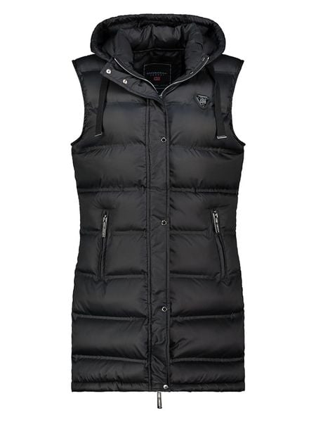 Geographical Norway Kamizelka pikowana "Velodie" w kolorze czarnym rozmiar: M. Czarne kamizelki Geographical Norway, m, bez wzorów, bez kołnierzyka, bez ramiączek, bez kaptura. Za 178,79 zł.