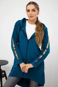 Bluza z suwakiem z tyłu morska. Zielone bluzy KESI, l, bez wzorów, z bawełny, z kapturem. Za 198,65 zł.