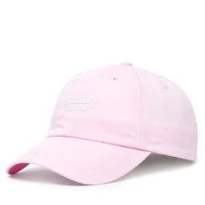 Czapka z daszkiem Tommy Jeans. Czerwone czapki Tommy Jeans, bez wzorów, z jeansu. Za 129,99 zł.