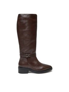 Calvin Klein Kozaki HW0HW02184 Brązowy. Brązowe kozaki Calvin Klein, bez wzorów, ze skóry, bez obcasa, na płaskiej podeszwie, bez zapięcia. Za 769,99 zł.