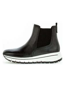 Gabor Skórzane botki w kolorze czarnym rozmiar: 39. Czarne botki Gabor, bez wzorów, bez obcasa, na platformie, bez zapięcia. Za 265,23 zł.