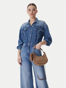 Guess Torebka J5BZ09 WFV20 Brązowy. Brązowe torebki klasyczne Guess, z aplikacjami, z materiału, bez dodatków. Za 209,99 zł.