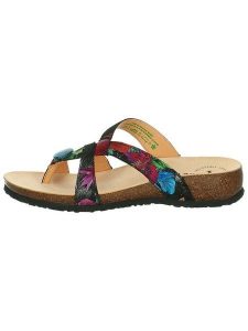 Think! Skórzane japonki "Julia" w kolorze czarnym ze wzorem rozmiar: 41. Czarne klapki Think, bez wzorów, z otwartym noskiem, bez obcasa. Za 217,23 zł.