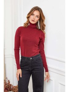 Joséfine Golf "Buviol" w kolorze bordowym rozmiar: S. Czerwone golfy Joséfine, bez wzorów. Za 117,45 zł.