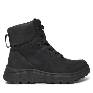 Botki Roxy. Czarne botki Roxy, bez wzorów, bez obcasa, na płaskiej podeszwie, bez zapięcia. Za 359,99 zł.