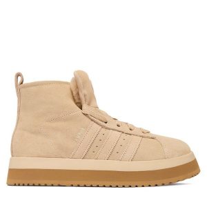 Śniegowce adidas. Brązowe buty zimowe ADIDAS, bez obcasa, bez zapięcia. Za 649,99 zł.