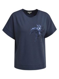 Milano Italy Koszulka w kolorze granatowym rozmiar: XXL. Niebieskie bluzki Milano Italy, xxl, bez wzorów, bez kołnierzyka, bez ramiączek. Za 126,99 zł.