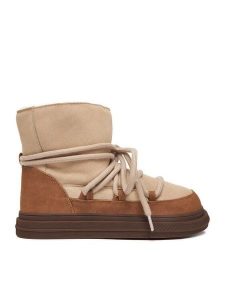 DeeZee Śniegowce DZN-025 Beżowy. Brązowe buty zimowe DeeZee, z materiału, bez obcasa, bez zapięcia. Za 299,99 zł.
