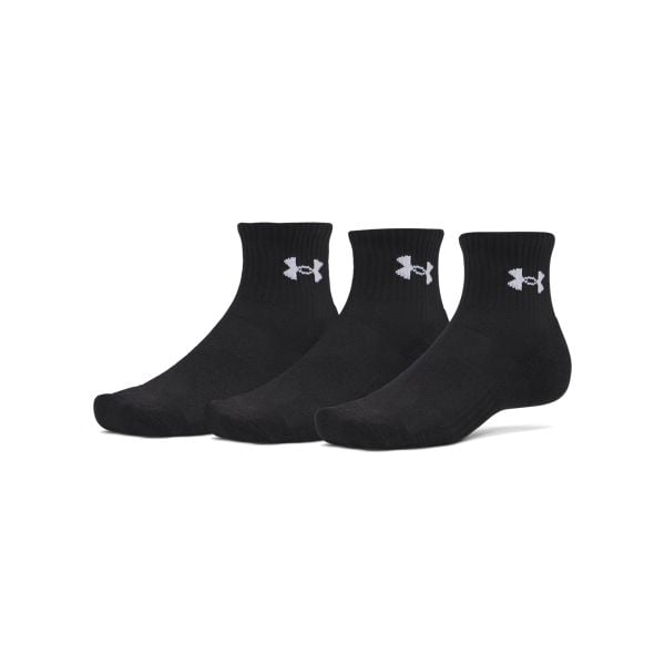 Under Armour UA PERFORMANCE COTTON 3P QTR Skarpety unisex. Czarne skarpetki Under Armour, bez wzorów, z bawełny. W wyprzedaży za 45,99 zł.