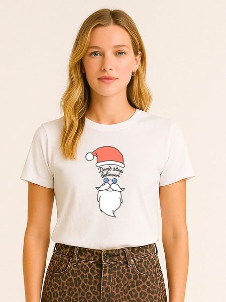 WOOOP Koszulka "Dont stop believin" w kolorze czerwono-białym rozmiar: XL. Białe bluzki Wooop, xl, bez wzorów, bez kołnierzyka, bez ramiączek. Za 61,02 zł.