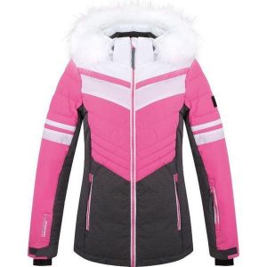 Glemo LOAP Orinna Kurtka narciarska damska M — wodoodporna. Czerwone kurtki ZONE PERFECT, na zimę, m, bez wzorów, bez kaptura. Za 497,99 zł.