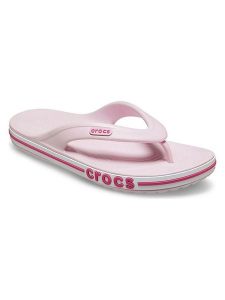Crocs Japonki w kolorze jasnoróżowym rozmiar: 42/43. Różowe klapki Crocs, bez wzorów, bez obcasa. Za 87,40 zł.