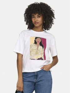 ONLY T-Shirt Susan 15372179 Biały Regular Fit. Białe t-shirty ONLY, m, bez wzorów, z bawełny, bez kołnierzyka, bez ramiączek. Za 89,99 zł.