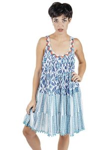 Isla Bonita by SIGRIS Sukienka w kolorze błękitno-niebieskim rozmiar: XL. Niebieskie sukienki Isla Bonita by SIGRIS, na co dzień, xl, bez wzorów, z bawełny, bez kołnierzyka, bez ramiączek, midi, proste. Za 122,96 zł.