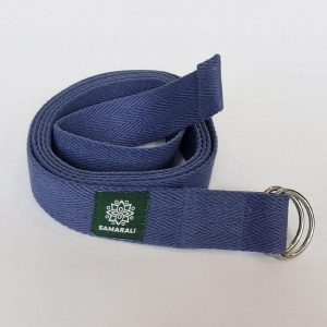 Pasek do jogi z bawełny organicznej Samarali. Niebieskie paski SAMARALI, bez wzorów, z bawełny, sportowe. Za 99,00 zł.