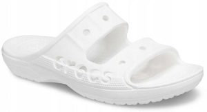 Klapki Dla Dorosłych Crocs Baya Sandal. Brązowe klapki Crocs, bez wzorów, z materiału, bez obcasa. Za 119,99 zł.