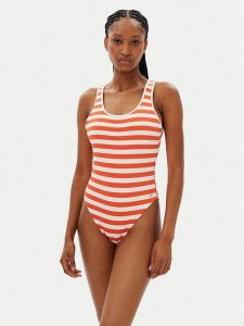 Tommy Hilfiger Strój kąpielowy UW0UW05894 Pomarańczowy. Brązowe stroje jednoczęściowe TOMMY HILFIGER, bez wzorów, z syntetyku. Za 239,99 zł.