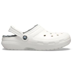 Klapki Crocs Model Classic Lined Clog Kolor Biały. Białe klapki Crocs, bez wzorów, z gumy, bez obcasa. W wyprzedaży za 175,47 zł.