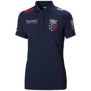 Damska koszulka polo Helly Hansen Crew Tech. Niebieskie bluzki Helly Hansen, bez wzorów, bez kołnierzyka, bez ramiączek. W wyprzedaży za 288,35 zł.