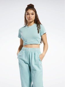 Reebok T-Shirt Classics Natural Dye Cropped Fitted T-Shirt HK4968 Szary. Szare t-shirty Reebok, l, bez wzorów, z bawełny, bez kołnierzyka, bez ramiączek. Za 69,99 zł.