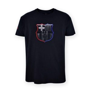 Koszulka Barça 2024-25 czarna. Czarne bluzki FC BARCELONA, m, bez wzorów, sportowe, bez kołnierzyka, bez ramiączek. W wyprzedaży za 131,39 zł.