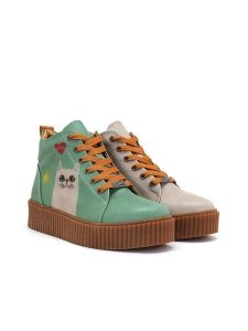 Goby Sneakersy w kolorze kremowo-zielonym rozmiar: 36. Brązowe trampki Goby, bez wzorów, za kostkę, bez zapięcia. Za 245,96 zł.