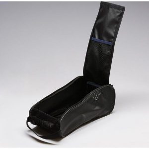 Torba na buty do biegania Spikes Kiprun. Czarne torby podróżne i sportowe KALENJI, bez wzorów, z materiału. Za 29,99 zł.