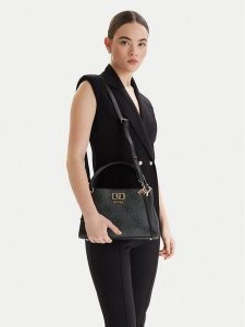 Guess Torebka Karnilla Logo HWOS99 01060 Szary. Szare kuferki Guess, z aplikacjami, ze skóry, bez dodatków. Za 639,99 zł.