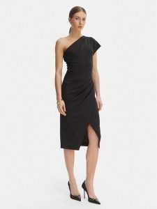 Rinascimento Sukienka koktajlowa CFC0127793003 Czarny Slim Fit. Czarne sukienki Rinascimento, l, bez wzorów, z syntetyku, wizytowe, bez kołnierzyka, bez ramiączek. Za 589,99 zł.