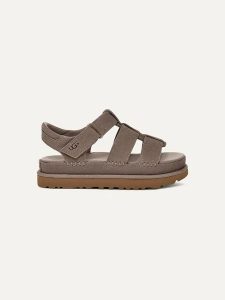 UGG Skórzane sandały "Goldenstar Strap" w kolorze fioletowym rozmiar: 40. Różowe sandały Ugg, bez wzorów, ze skóry, z otwartym noskiem, bez obcasa, bez zapięcia. Za 527,10 zł.