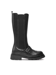 TWINSET Kozaki Chelsea 242GCJ S Czarny. Czarne kozaki Twinset, bez wzorów, ze skóry, bez obcasa, na płaskiej podeszwie, bez zapięcia. Za 709,99 zł.