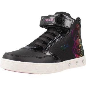 Buty GEOX J SKYLIN Czarny. Czarne buty trekkingowe Geox, z syntetyku, bez zapięcia. Za 232,99 zł.