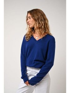 AUTHENTIC CASHMERE Kaszmirowy sweter "Gardoria" w kolorze niebieskim rozmiar: L. Niebieskie swetry oversize AUTHENTIC CASHMERE, l, bez wzorów, z kaszmiru, bez ramiączek. Za 370,71 zł.