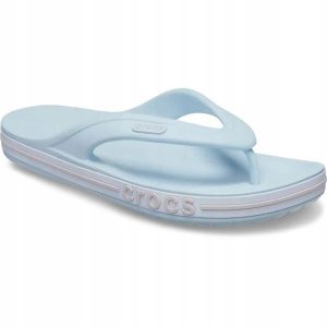 Japonki Dla Dorosłych Crocs Bayaband Flip. Niebieskie klapki Crocs, bez wzorów, z materiału, bez obcasa. Za 129,99 zł.