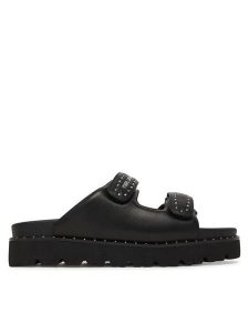 KARL LAGERFELD Klapki KL81500S Czarny. Czarne klapki KARL LAGERFELD, bez wzorów, ze skóry, bez obcasa. Za 417,99 zł.
