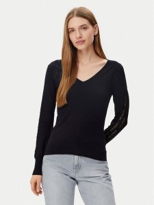 Morgan Sweter 251-MIELO Czarny Slim Fit. Czarne swetry klasyczne Morgan, l, z wiskozy, bez kołnierzyka. Za 129,99 zł.