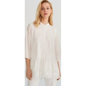 Długa koszula ze stójką - Biały. Koszule marki Reserved. Za 119,99 zł.