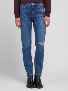 Lee Dżinsy - Slim fit - w kolorze niebieskim rozmiar: W28/L33. Niebieskie jeansy Lee, z aplikacjami, z podwyższonym stanem. Za 144,92 zł.