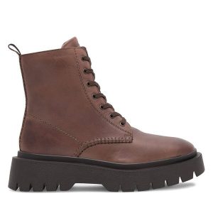 Trapery Lasocki. Brązowe buty zimowe Lasocki, bez obcasa, bez zapięcia. Za 299,99 zł.