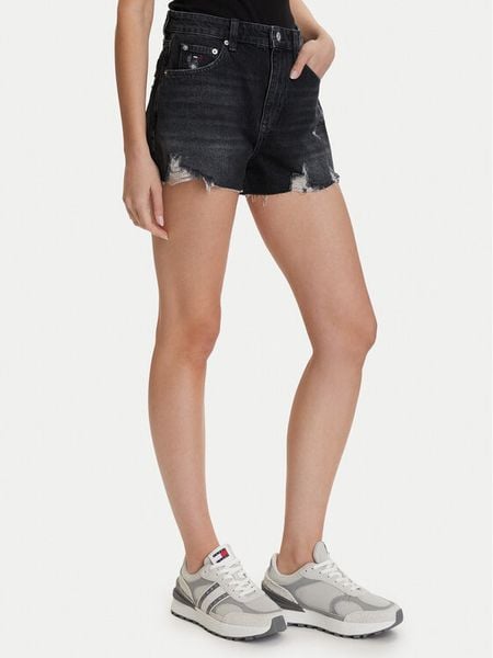 Tommy Jeans Szorty jeansowe DW0DW22687 Czarny Regular Fit. Czarne szorty Tommy Jeans, bez wzorów, z bawełny. Za 266,99 zł.
