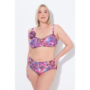 Damskie Bikini brokat miękkie miseczki regulowane ramiączka z recyklingu. Czerwone bikini Ulla Popken, bez wzorów. Za 244,99 zł.