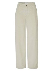 Toni Spodnie sztruksowe w kolorze kremowym rozmiar: 40. Brązowe spodnie z wysokim stanem Toni, z aplikacjami, ze skóry, z podwyższonym stanem. Za 187,99 zł.