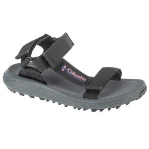 Sandały damskie, Konos Globetrot Sandal W. Czarne buty trekkingowe Columbia, bez wzorów, bez obcasa, bez zapięcia. Za 219,99 zł.